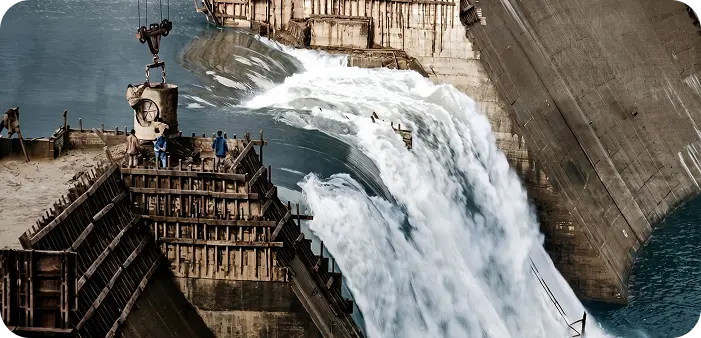 recostrucción de imagen de la presa de salime desde el exterior